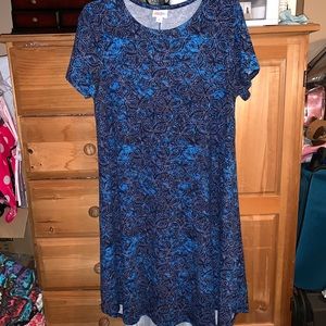Blue Sand Dollar Geo Lularoe Carly Dress S Used